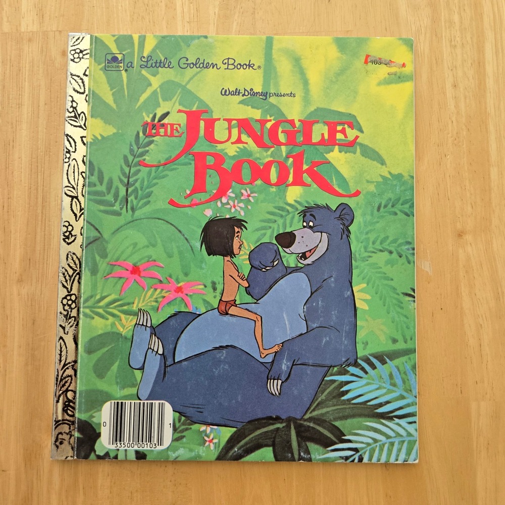 Vintage Walt Disney The Jungle Book Little Golden Book Hardcover Mowgli Baloo